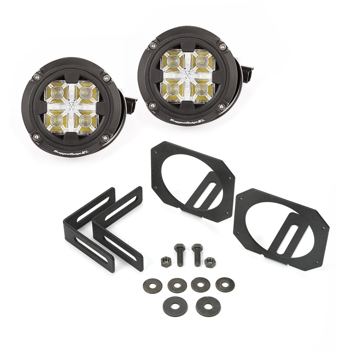 RUGGED RIDGE | 11232.17 | Led Light & Mount Kit, Dual Round, 07-18 Jk