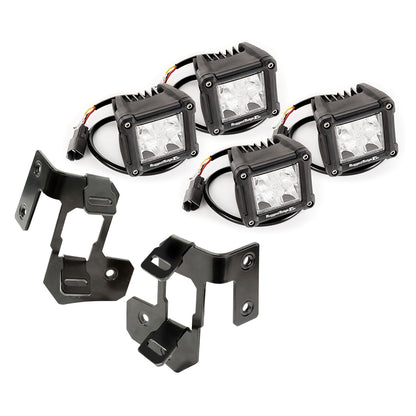 RUGGED RIDGE | 11232.18 | A-Pillar Light Mnt Kit, Black, Dual Cube, 07-18 Jk