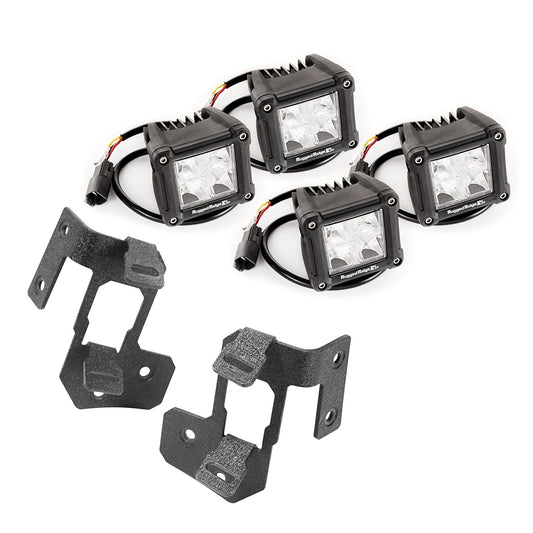 RUGGED RIDGE | 11232.19 | A-Pillar Light Mnt Kit, Text, Dual Cube, 07-18 Jk