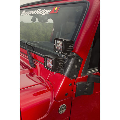 RUGGED RIDGE | 11232.36 | 97-06 Wrangler Dual A-Pillar Light Mount Black