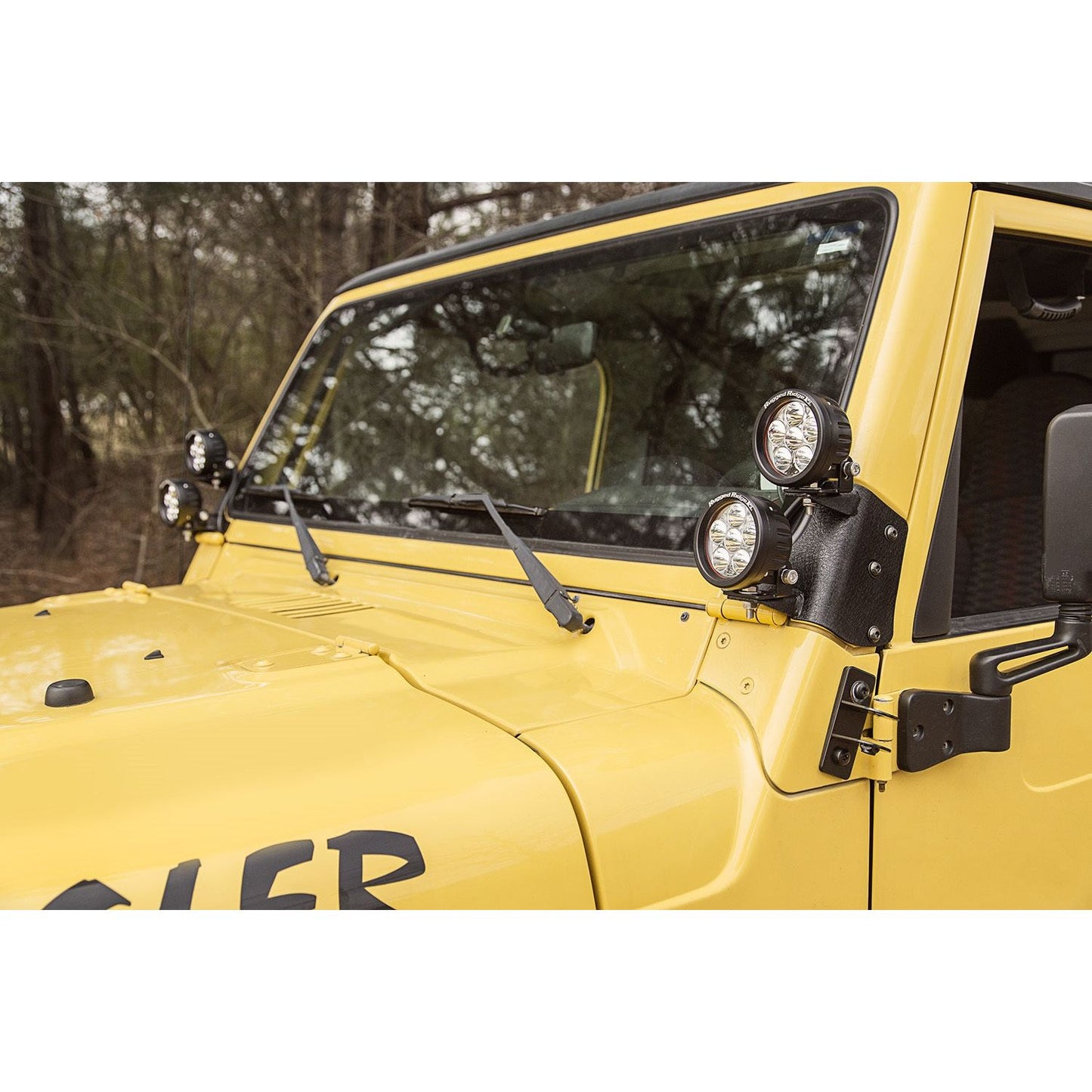 RUGGED RIDGE | 11232.37 | 97-06 Wrangler Dual A-Pillar Led Kit, 3.5-Inch Round Lights Black