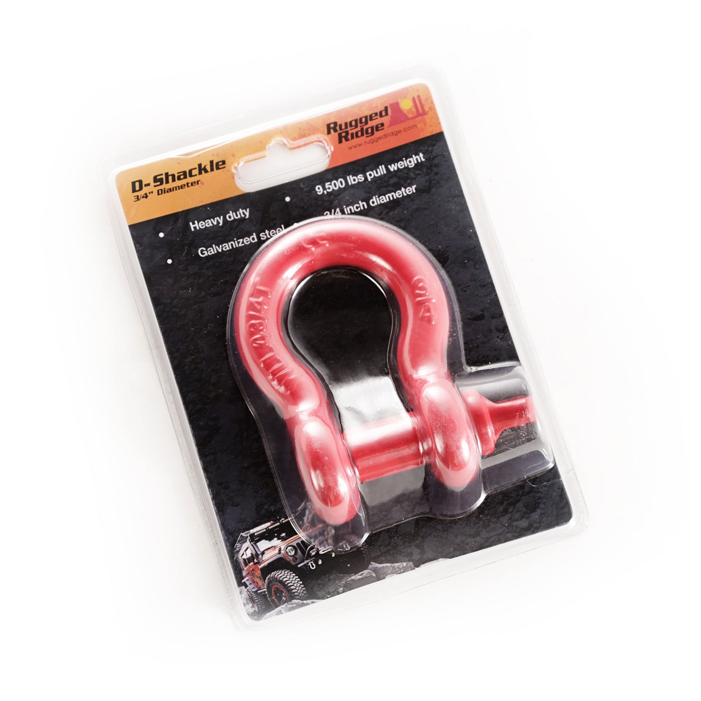 RUGGED RIDGE | 11235.2 | D-Ring, 3/4-Inch, 9500 Pound, Red