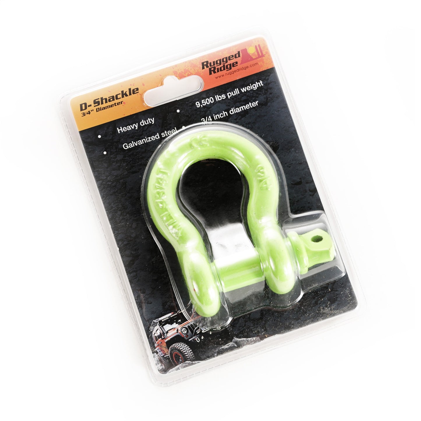 RUGGED RIDGE | 11235.21 | 3/4 Inch Green D-Ring 9500 Pound (Sold As Singles)