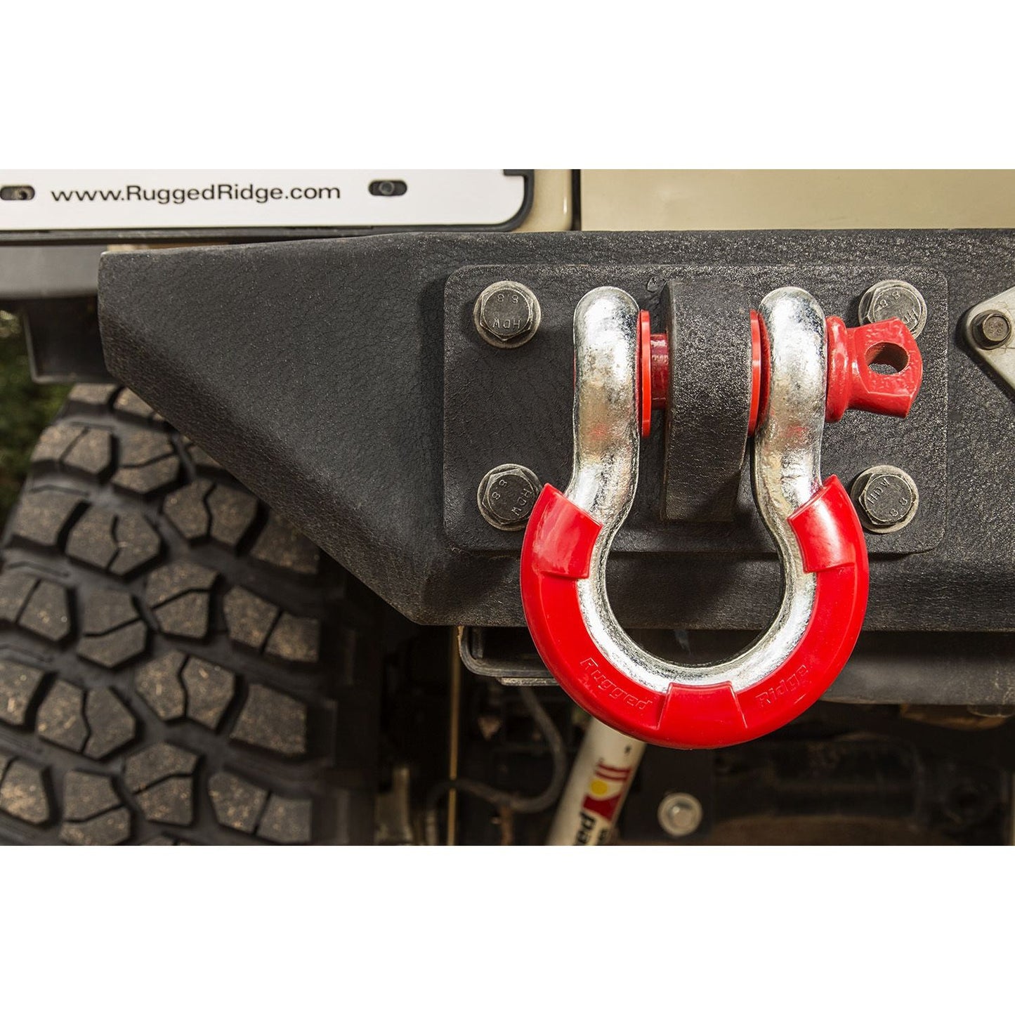 RUGGED RIDGE | 11235.41 | D-Ring Isolator Kit, Red Pair, 7/8-Inch
