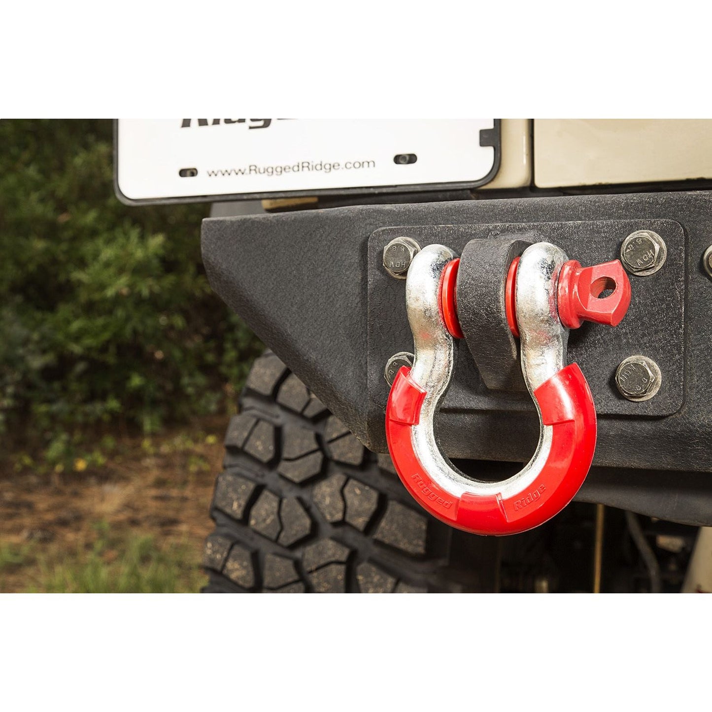 RUGGED RIDGE | 11235.41 | D-Ring Isolator Kit, Red Pair, 7/8-Inch