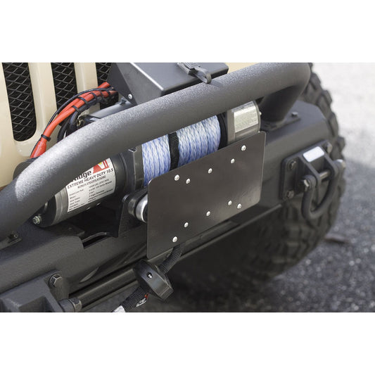 RUGGED RIDGE | 11238.07 | Front Hawse Fairlead License Plate Mounting Bracket(Wont Work On All Hawse Fairl
