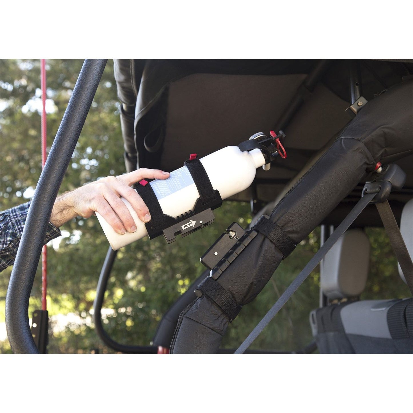 RUGGED RIDGE | 11238.4 | Rugged Ridge Elite Fire Extinguisher Holder; 76-19 Jeep Cj/Wrangler/Gladiator