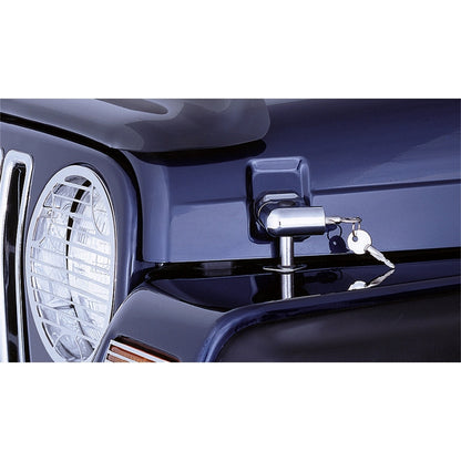 RUGGED RIDGE | 11302.03 | Locking Hood Catch Kit, 97-06 Wrangler/Unlimited, Chrome