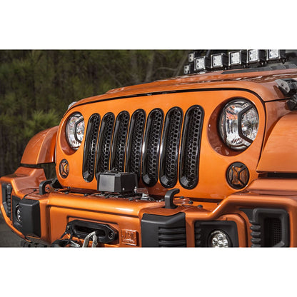 RUGGED RIDGE | 11306.31 | Grille Insert Kit, Perforated, Black; 07-18 Jeep Wrangler