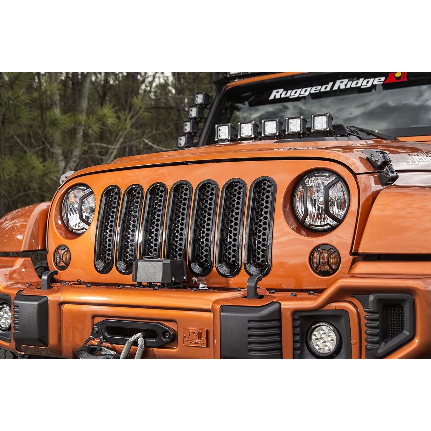 RUGGED RIDGE | 11306.31 | Grille Insert Kit, Perforated, Black; 07-18 Jeep Wrangler