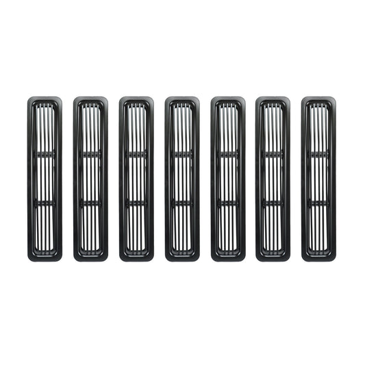 RUGGED RIDGE | 11401.03 | Billet Grille Inserts, Black Trim, 97-06 Jeep Wrangler/Unlimited