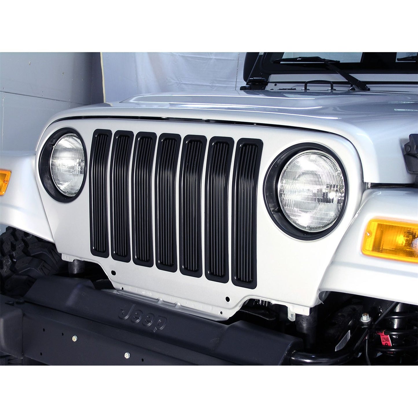 RUGGED RIDGE | 11401.03 | Billet Grille Inserts, Black Trim, 97-06 Jeep Wrangler/Unlimited