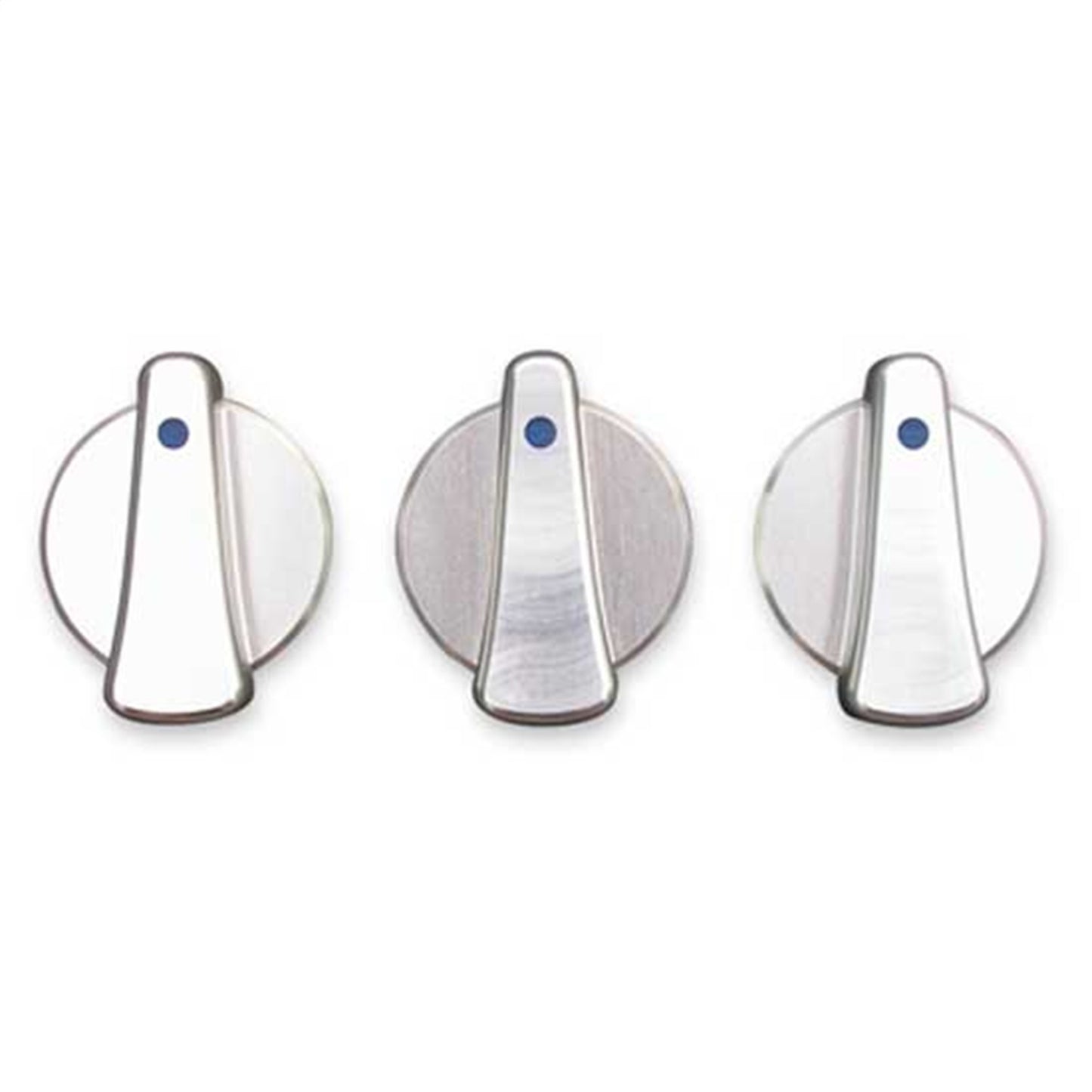 RUGGED RIDGE | 11420.03 | Climate Control Knob Set 3 Piece Billet Aluminum Tj 97-06 Blue Indicators