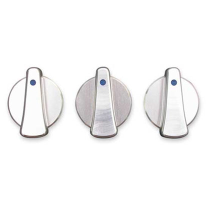 RUGGED RIDGE | 11420.03 | Climate Control Knob Set 3 Piece Billet Aluminum Tj 97-06 Blue Indicators