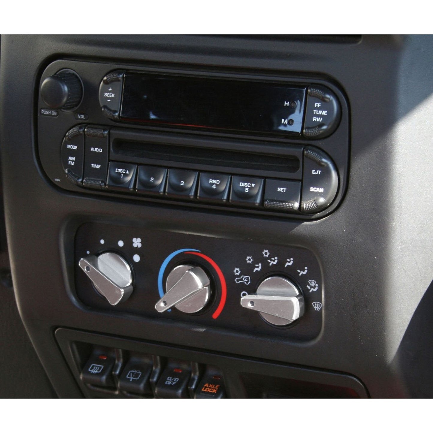 RUGGED RIDGE | 11420.03 | Climate Control Knob Set 3 Piece Billet Aluminum Tj 97-06 Blue Indicators