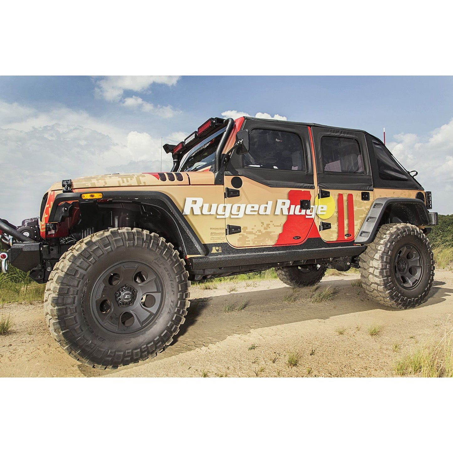 RUGGED RIDGE | 11504.18 | 07-16 Wrangler Xhd Rock Sliders, Steel Black