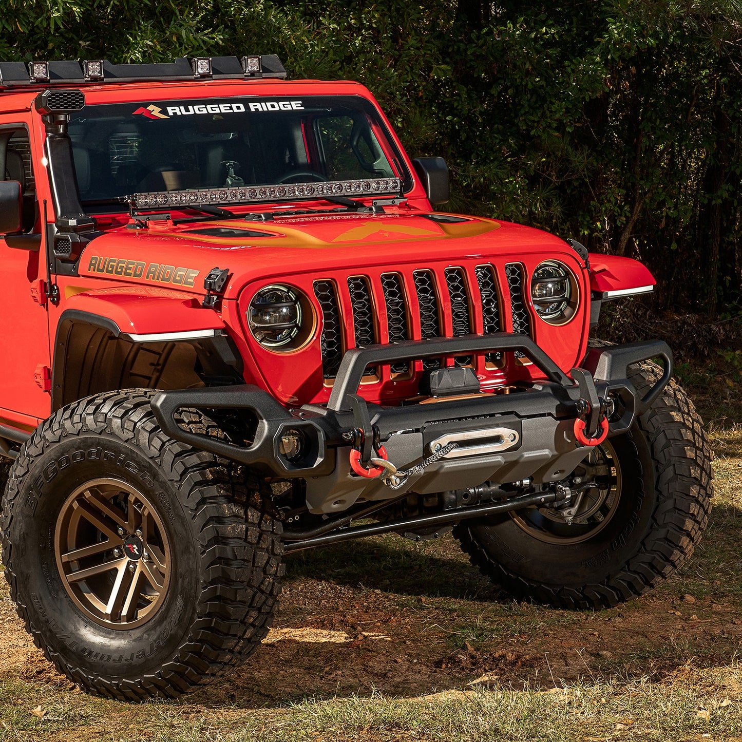 RUGGED RIDGE | 11549.55 | Venator Front Bumper Overrider, 18-20 Jeep Wrangler Jl