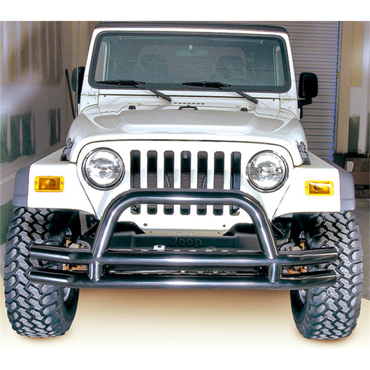 RUGGED RIDGE | 11560.01 | Front Tube Bumper With Riser, Black, 76-06 Cj, Jeep Wrangler/Unlimited
