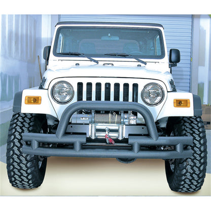 RUGGED RIDGE | 11561.03 | Front Tube Bumper With Winch Cut Out, Black Textured, 76-06 Jeep Cj, Wrangler/Un