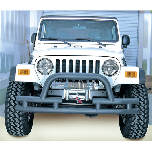 RUGGED RIDGE | 11561.03 | Front Tube Bumper With Winch Cut Out, Black Textured, 76-06 Jeep Cj, Wrangler/Un