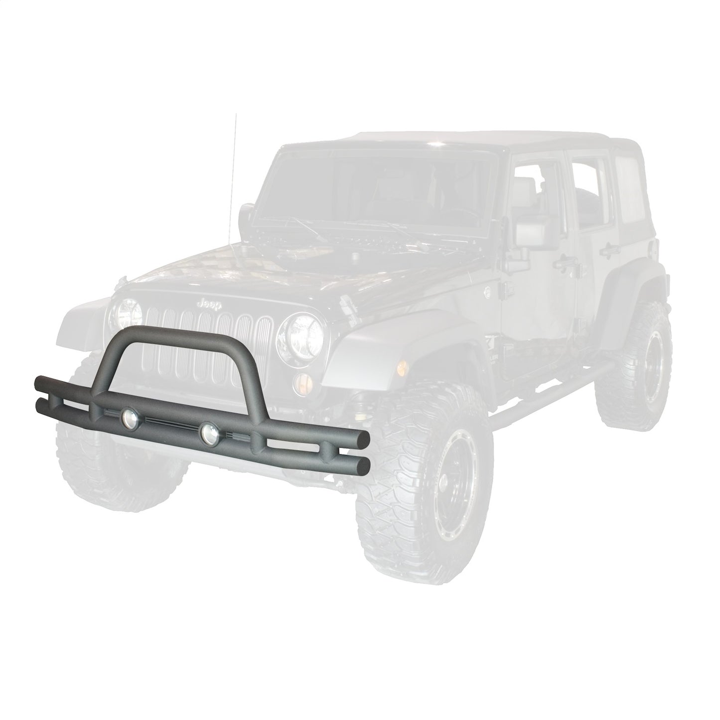 RUGGED RIDGE | 11561.1 | Tube Bumper Front Textured Black Jk 07-16 Wrangler