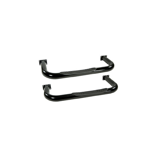 RUGGED RIDGE | 11590.01 | Tube Steps, Outland, 3-Inch Round Black Painted 76-83 Jeep Cj5 Pair (Drilling Re