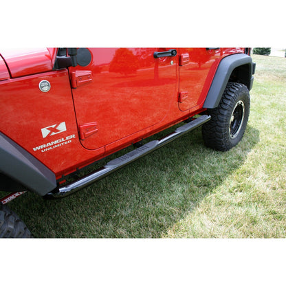 RUGGED RIDGE | 11590.06 | Tube Steps,Outland,3-Inch Round Black Painted For Jeep 07-16 Wrangler Jk 4Dr