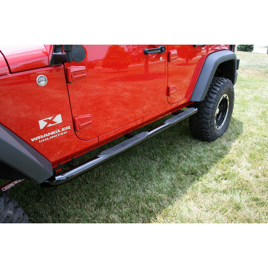 RUGGED RIDGE | 11590.06 | Tube Steps,Outland,3-Inch Round Black Painted For Jeep 07-16 Wrangler Jk 4Dr