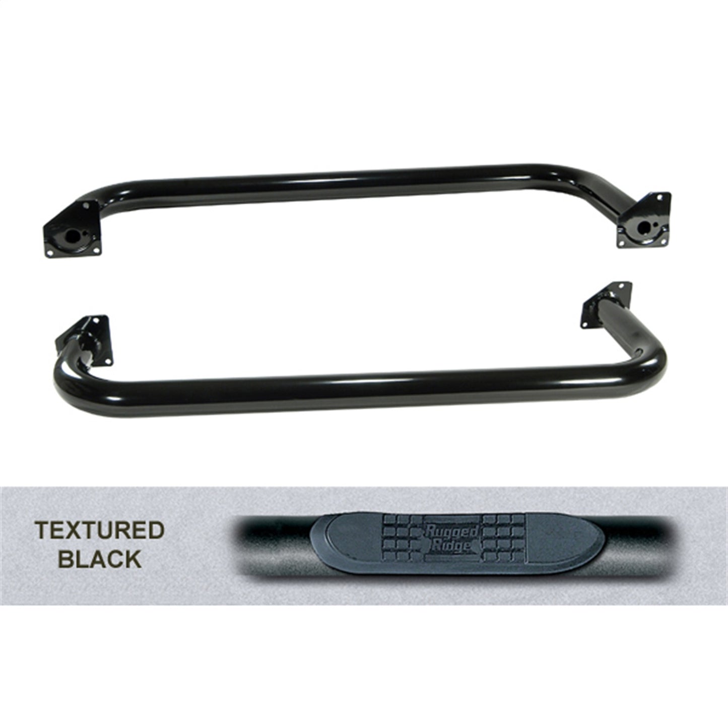 RUGGED RIDGE | 11591.04 | Tube Steps,3-Inch Roundsteel Black Textured For Jeep 97-06 Wrangler