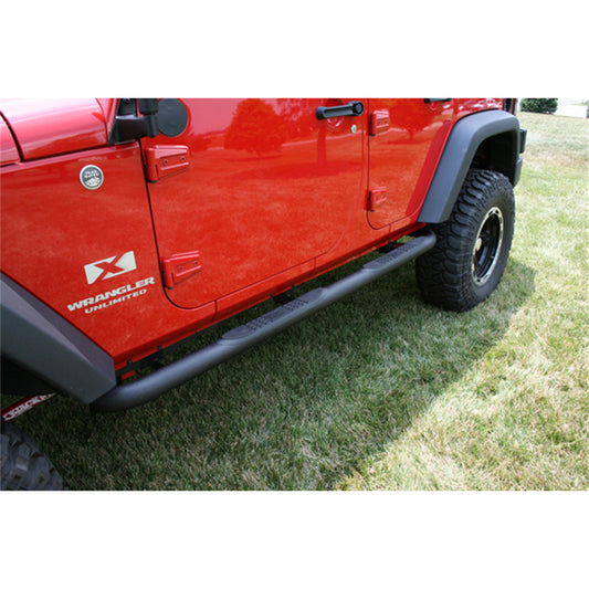 RUGGED RIDGE | 11591.06 | Tube Steps, 3-Inch Roundsteel Black Textured 07-16 Wrangler Jk 4Dr