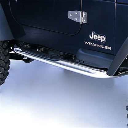 RUGGED RIDGE | 11593.04 | Tube Steps, Outland, 3-Inch Round Stainless Steel For Jeep 97-06 Wrangler