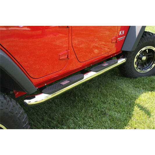 RUGGED RIDGE | 11593.1 | Side Step 4 Inch Round 4Dr Stainless Steel Jk 07-16 Wrangler
