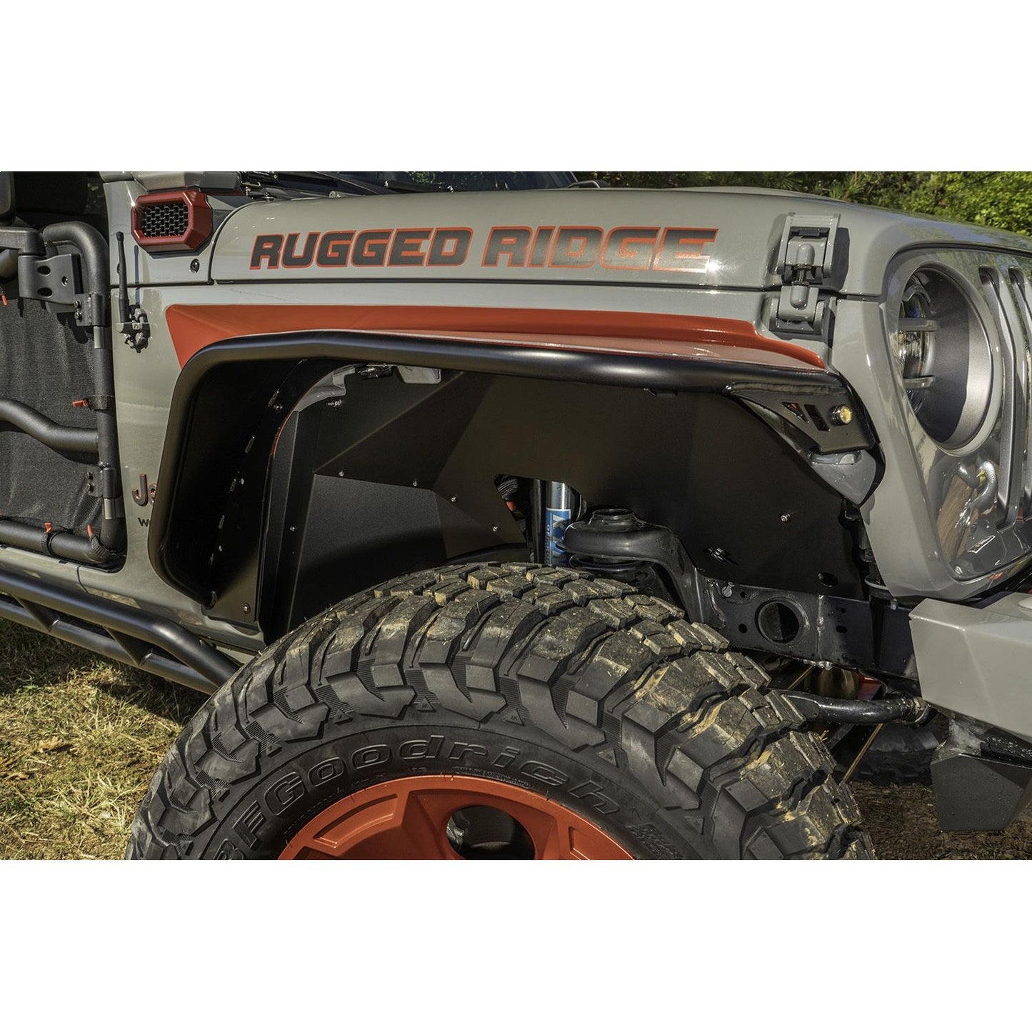 RUGGED RIDGE | 11615.61 | 18-C Wrangler/20-C Gladiator Inner Fender Liners, Front, Aluminum, Black