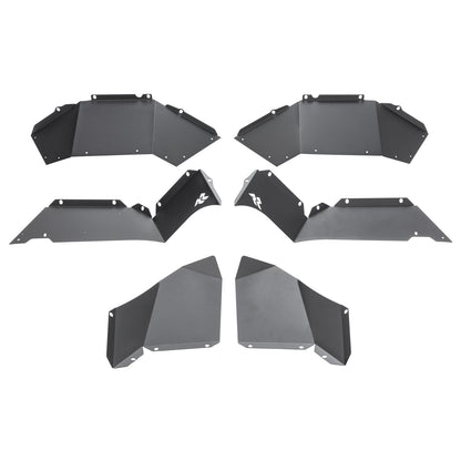 RUGGED RIDGE | 11615.62 | 18-C Wrangler Inner Fender Liners, Rear, Aluminum, Black