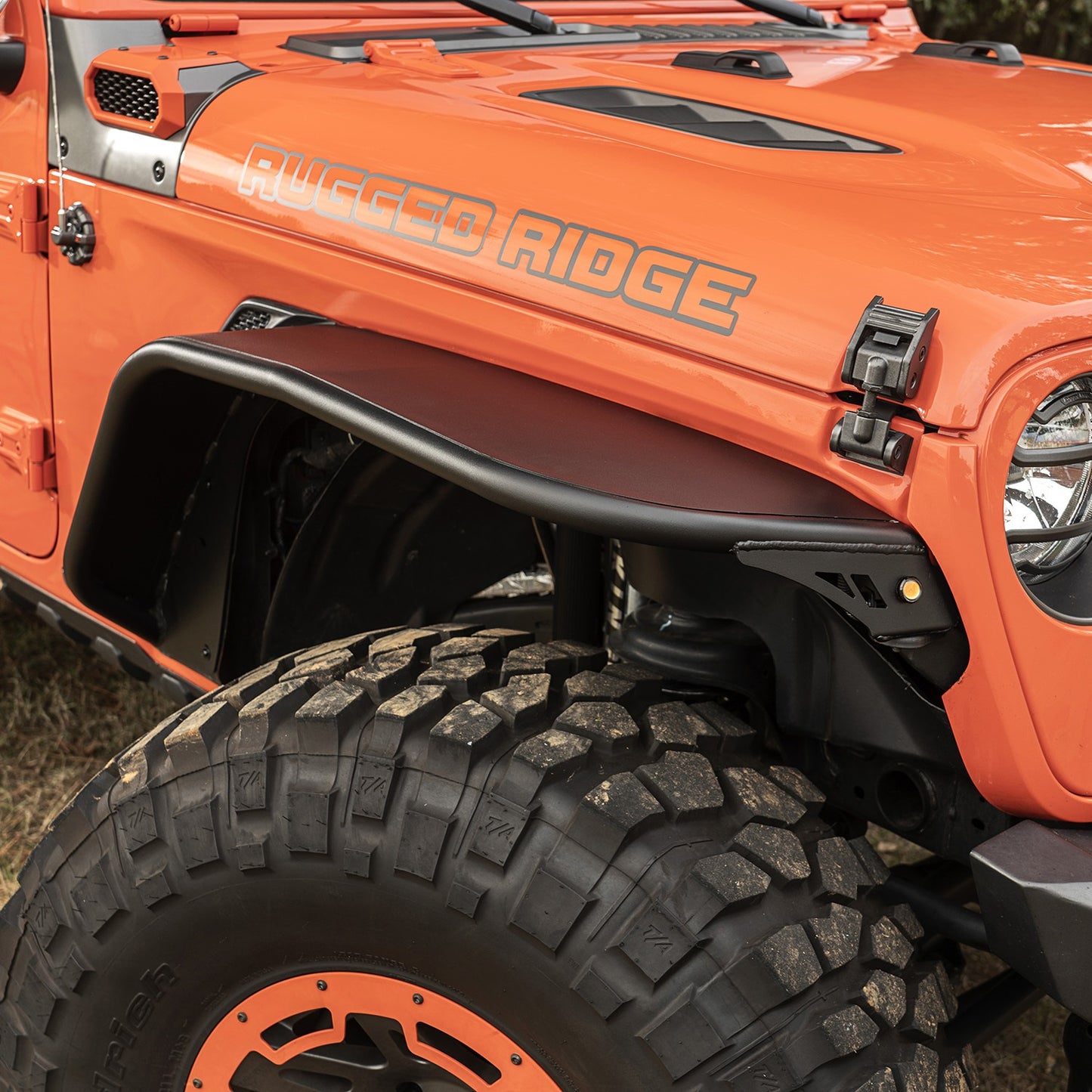 RUGGED RIDGE | 11615.73 | (Kit) Hd Steel Tube Fenders, Full Set, Blk; 18-19 Jl