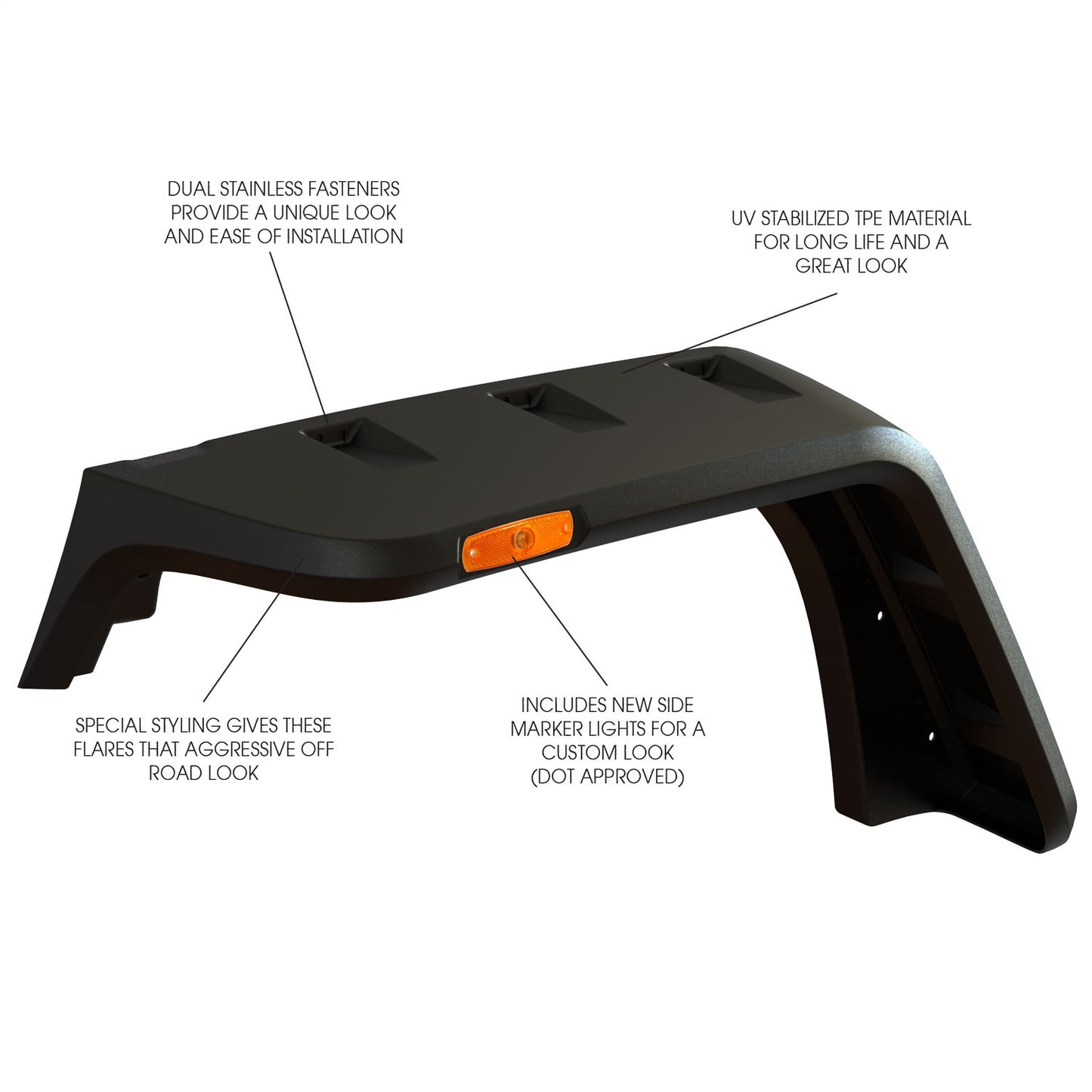 RUGGED RIDGE | 11640.1 | 07-16 Wrangler(Jk)Flat Pocket Flare Kit