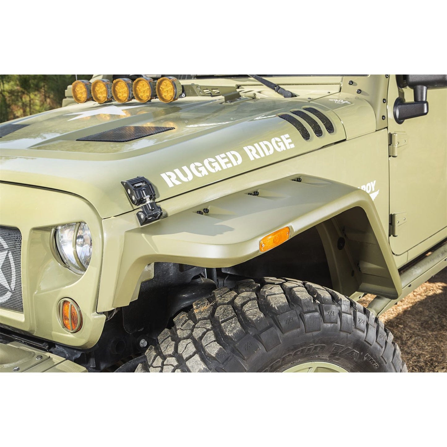 RUGGED RIDGE | 11640.25 | 07-15 Wrangler Jk Hurricane Flate Flare Kit Smooth Black
