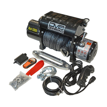 DV8 Off-Road 12,000 lbs. Winch | Synthetic Rope C3| WB12SR