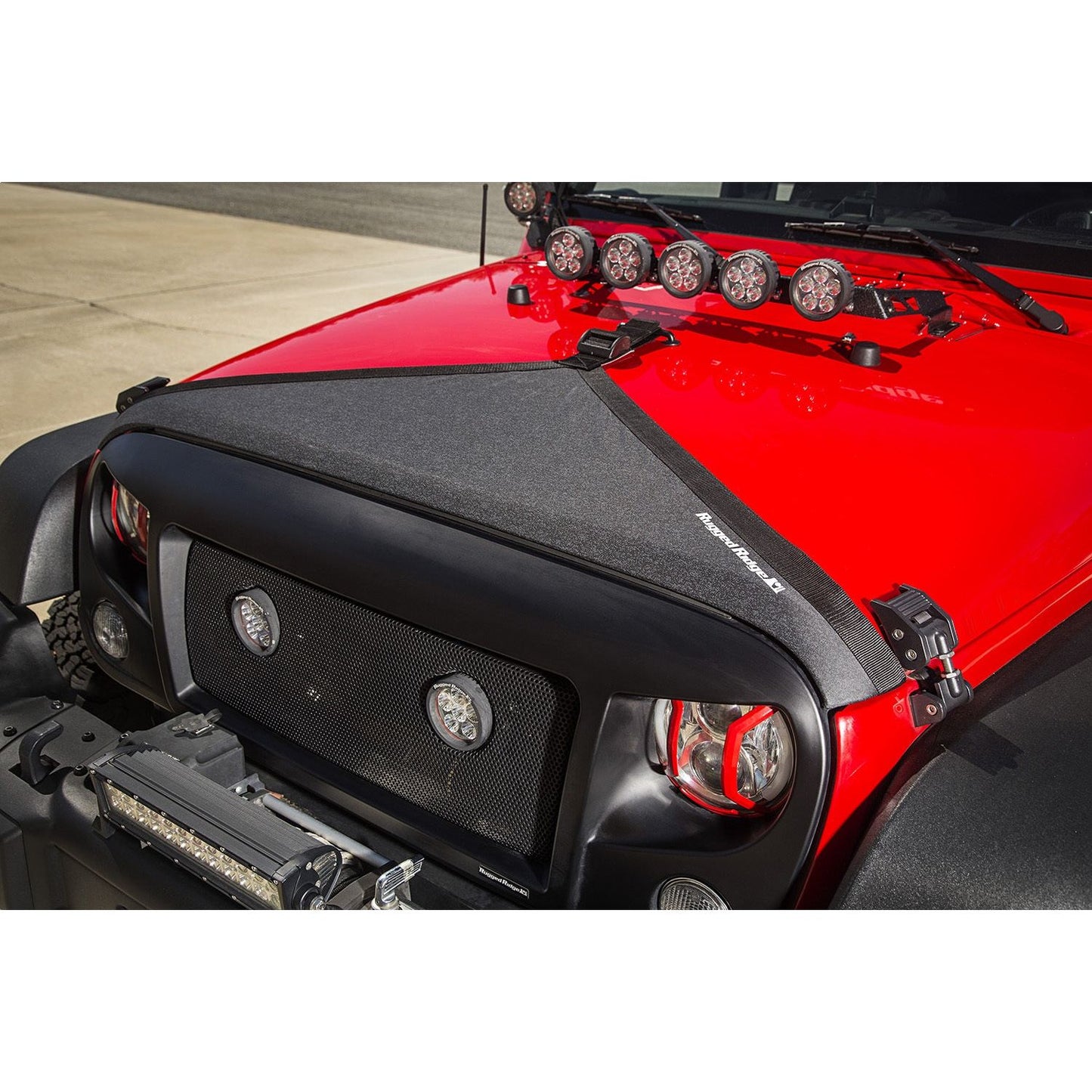 RUGGED RIDGE | 12112.01 | Hood Bra, Black; 07-18 Wrangler Jk/Jku