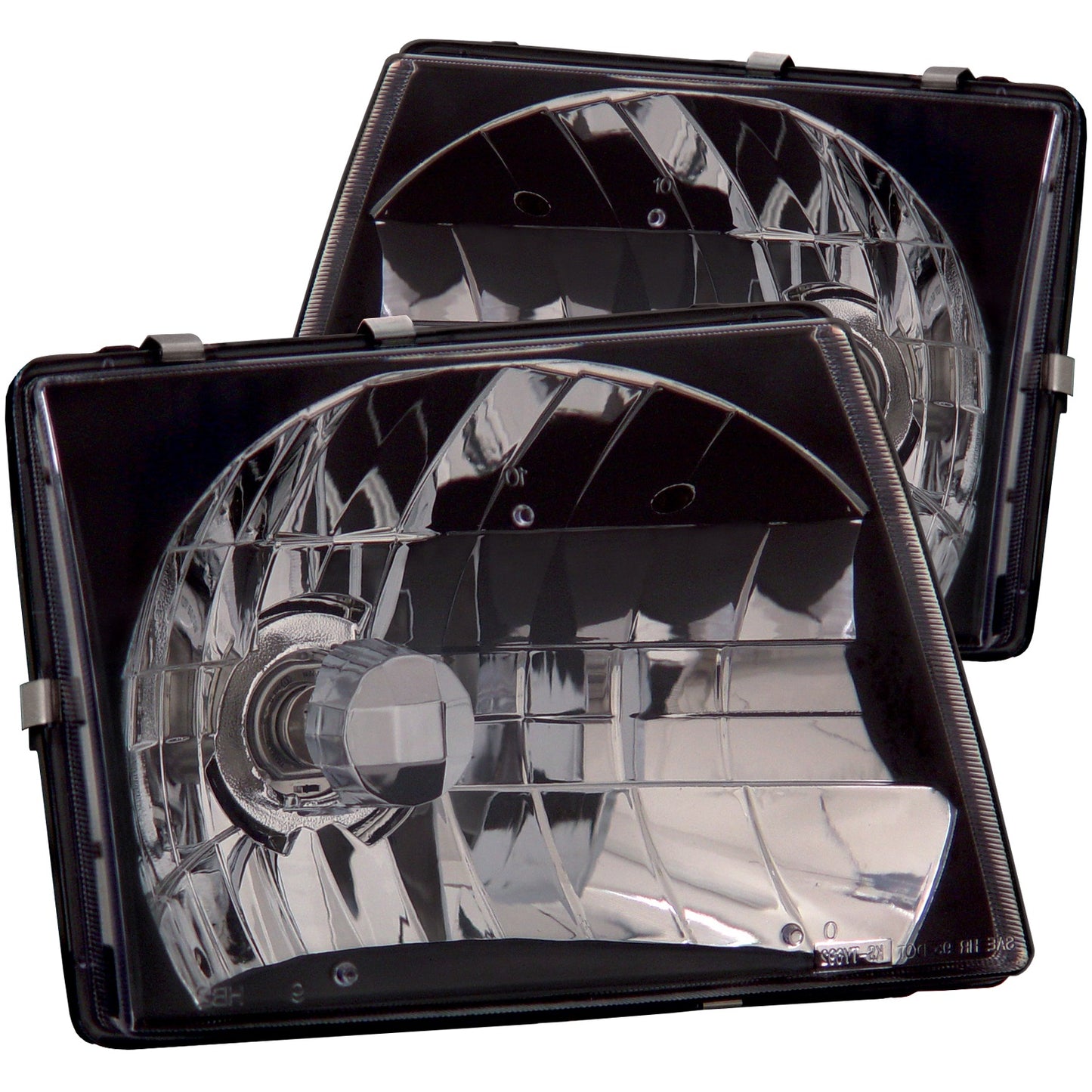 Anzo USA | Crystal Headlight Set Clear Lens Black Housing Pair | Fits Tacoma | 121139
