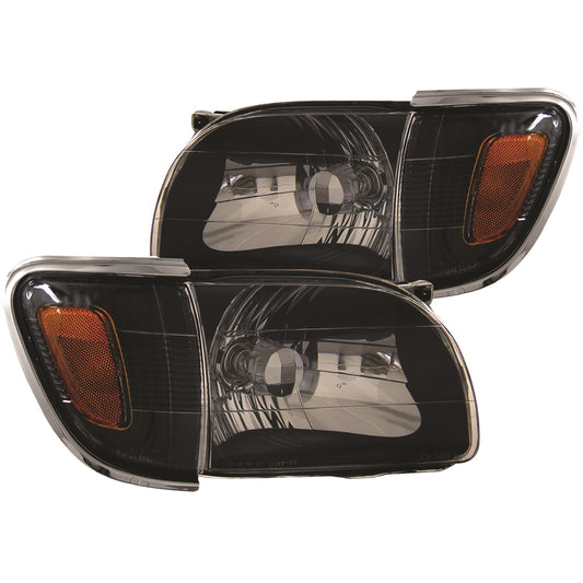 Anzo USA | Crystal Headlight Set Clear Lens Black Housing Pair | Fits Tacoma | 121190