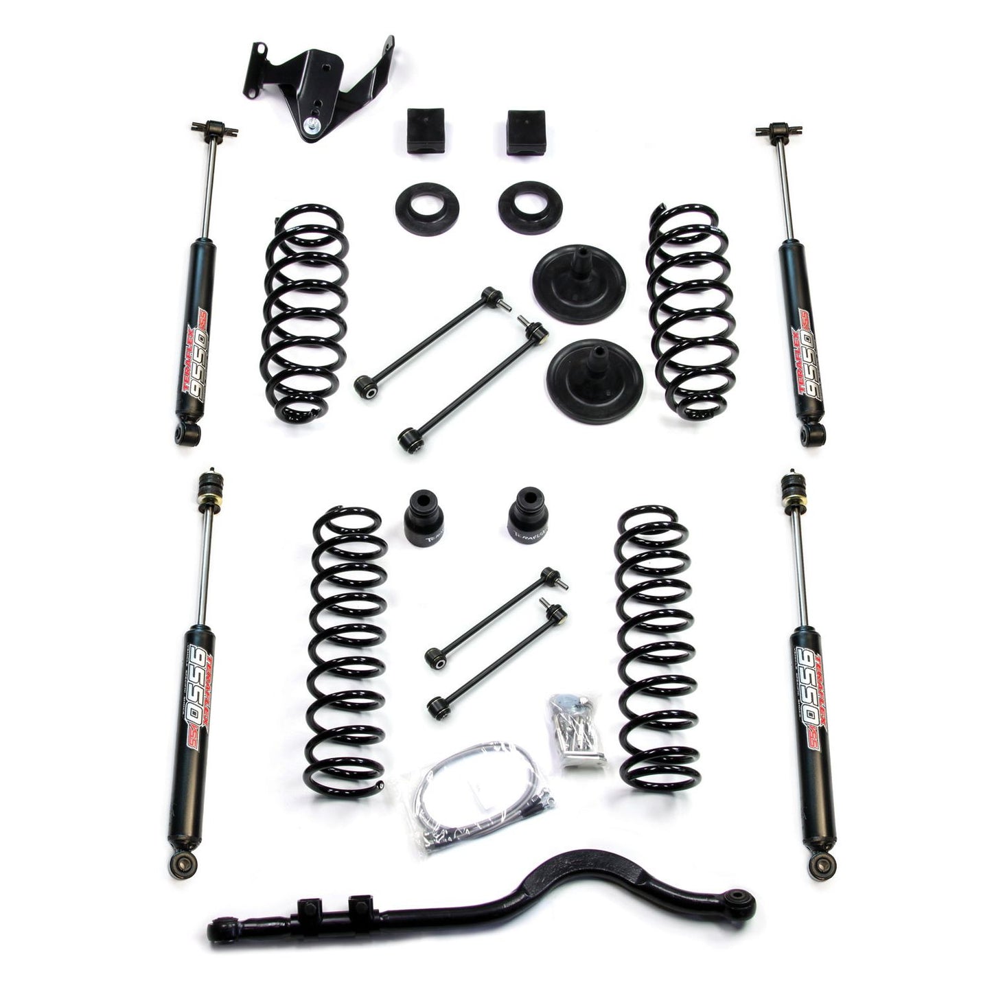TeraFlex | 07-18 Wrangler JK 4 Door 3 Inch Coil Spring Base Lift Kit w/ Front Track Bar & 9550 VSS Twin-Tube TeraFlex | 1251220