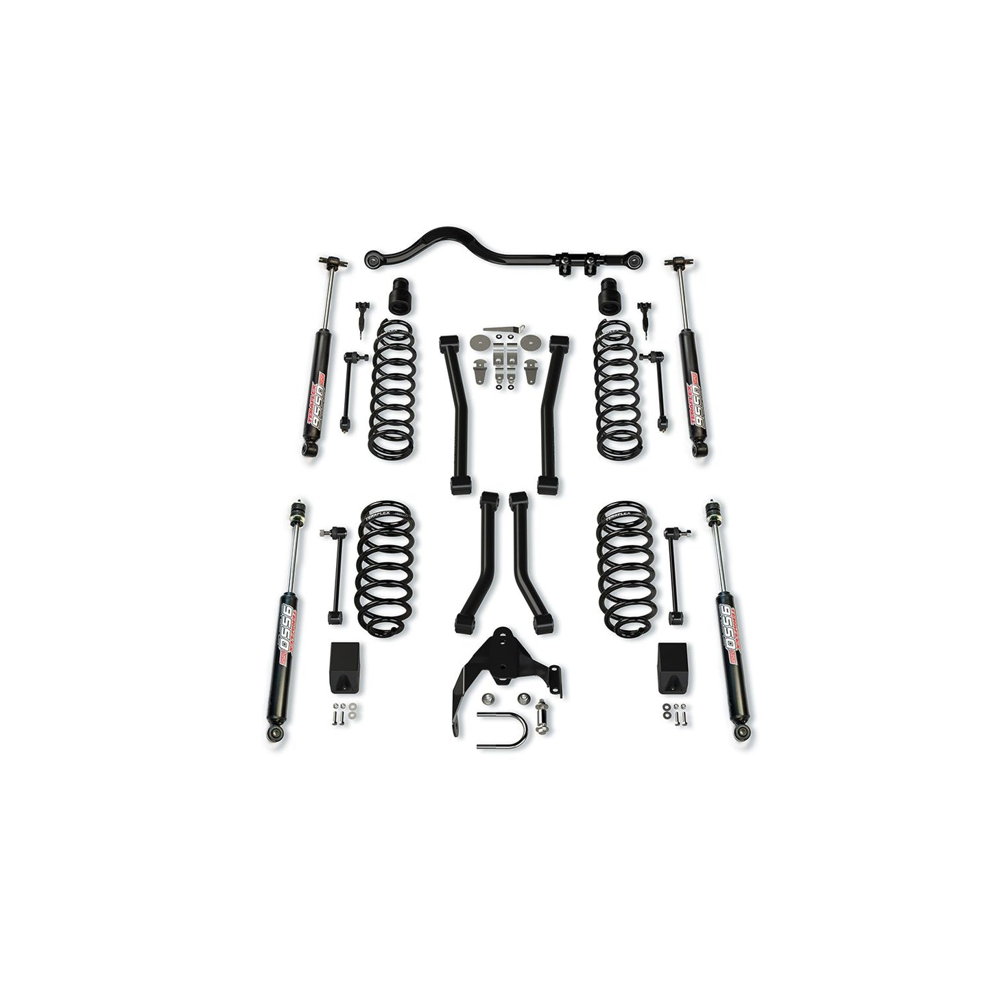 TeraFlex | 07-18 Wrangler JK 4 Door 3 Inch Suspension System w/ 4 Sport Control Arms & 9550 VSS Twin-Tube TeraFlex | 1256224
