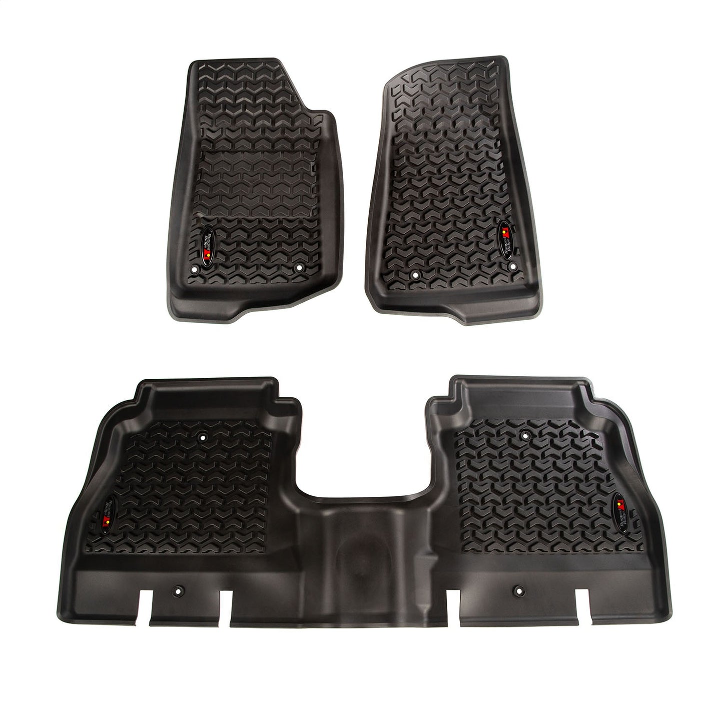 RUGGED RIDGE | 12987.05 | Floor Liner Kit, Front/Rear, Black; 18-C Jeep Wrangler Unlimited Jlu