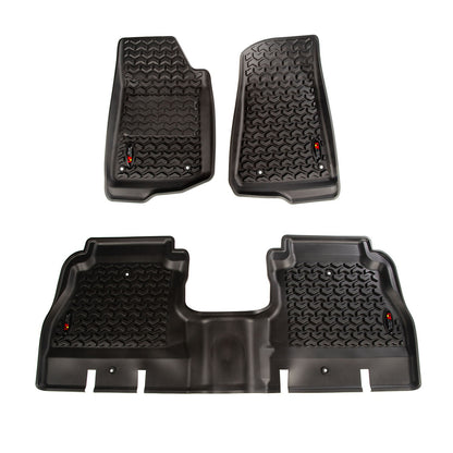 RUGGED RIDGE | 12987.05 | Floor Liner Kit, Front/Rear, Black; 18-C Jeep Wrangler Unlimited Jlu