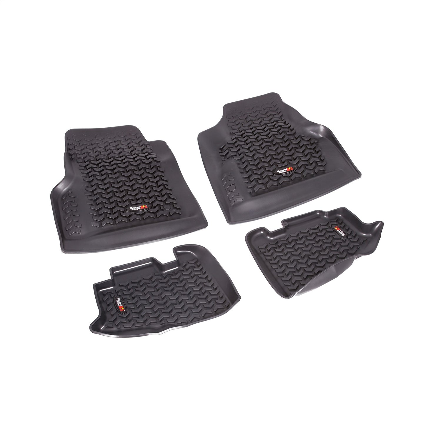 RUGGED RIDGE | 12987.1 | 97-06 Tj Floor Mat Liner Kit Front And Rear Black
