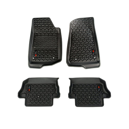 RUGGED RIDGE | 12987.43 | All Terrain Floor Liner Kit, Front/Rear, Black, 18-19 Jeep Wrangler Jl, 2 Dr