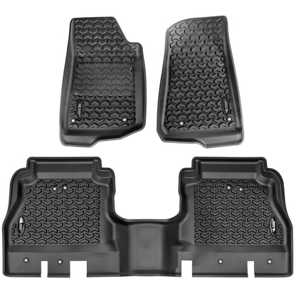 RUGGED RIDGE | 12987.44 | Floor Liner Kit, Front & Rear; Black, 2020-Current Jeep Gladiator Jt