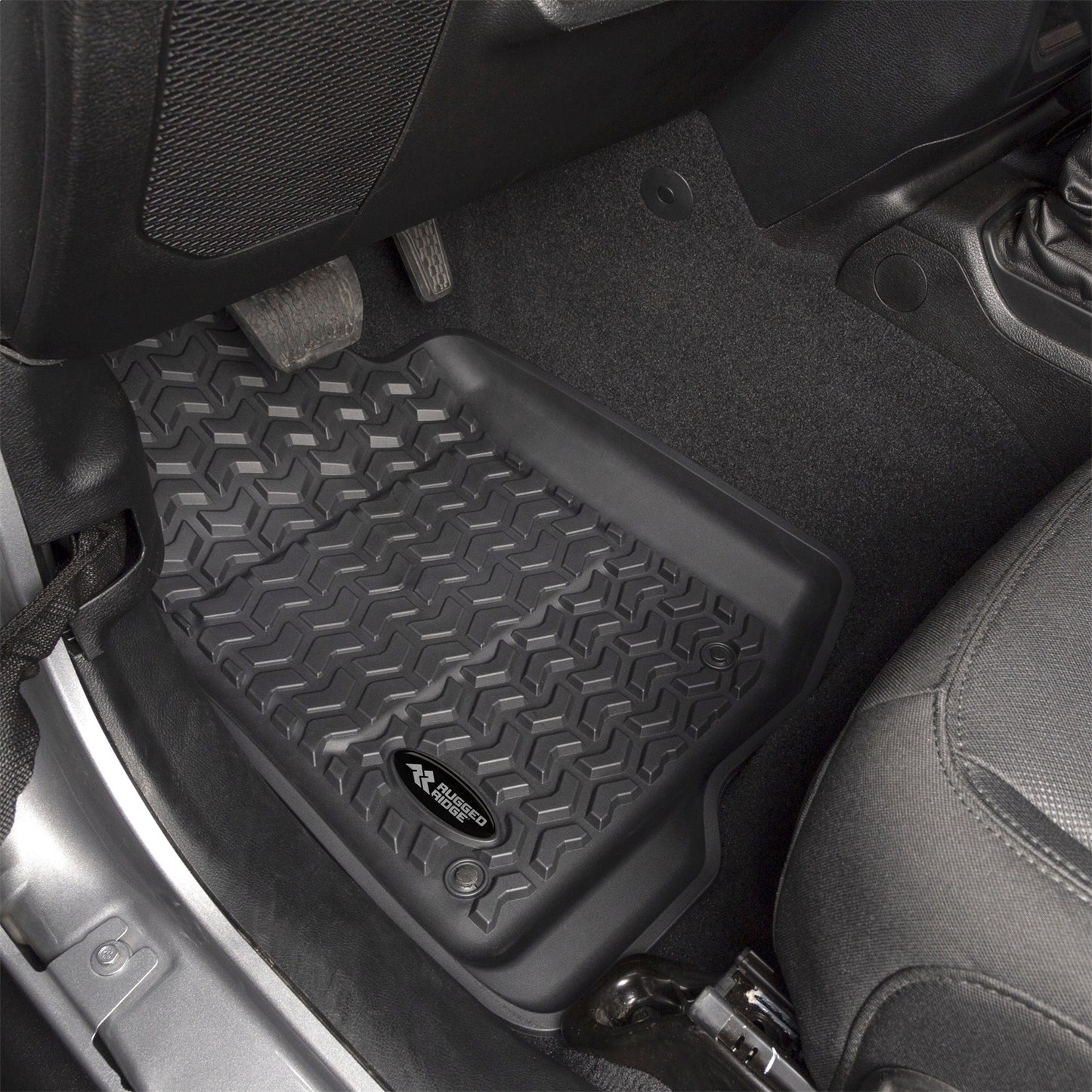 RUGGED RIDGE | 12987.44 | Floor Liner Kit, Front & Rear; Black, 2020-Current Jeep Gladiator Jt