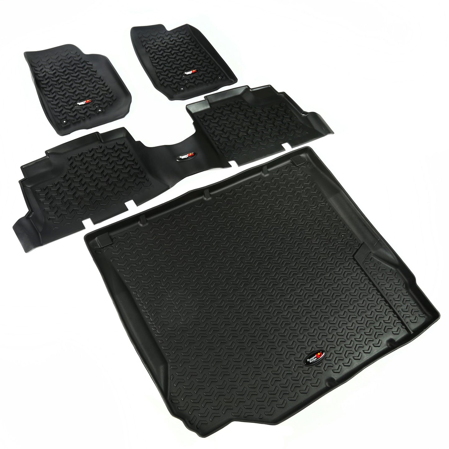 RUGGED RIDGE | 12988.01 | 07-10 Jeep 4Dr Wrangler(Jk)Floor Liners Kit Black